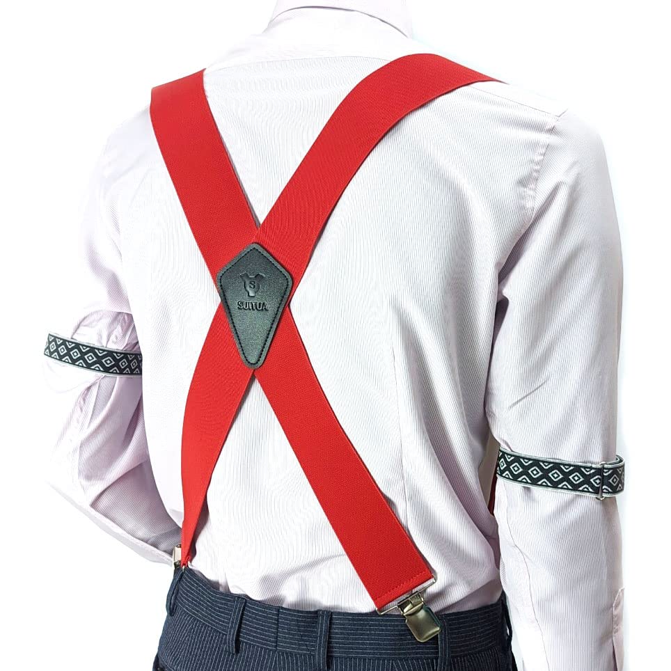 Heavy Duty X-Back Suspenders 2" (Red)