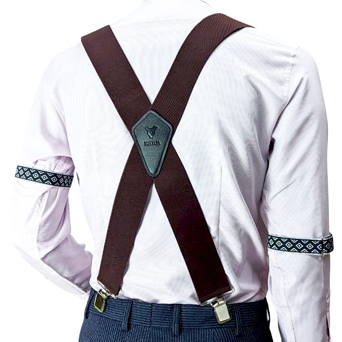 Heavy Duty X-Back Suspenders 2" (Brown)