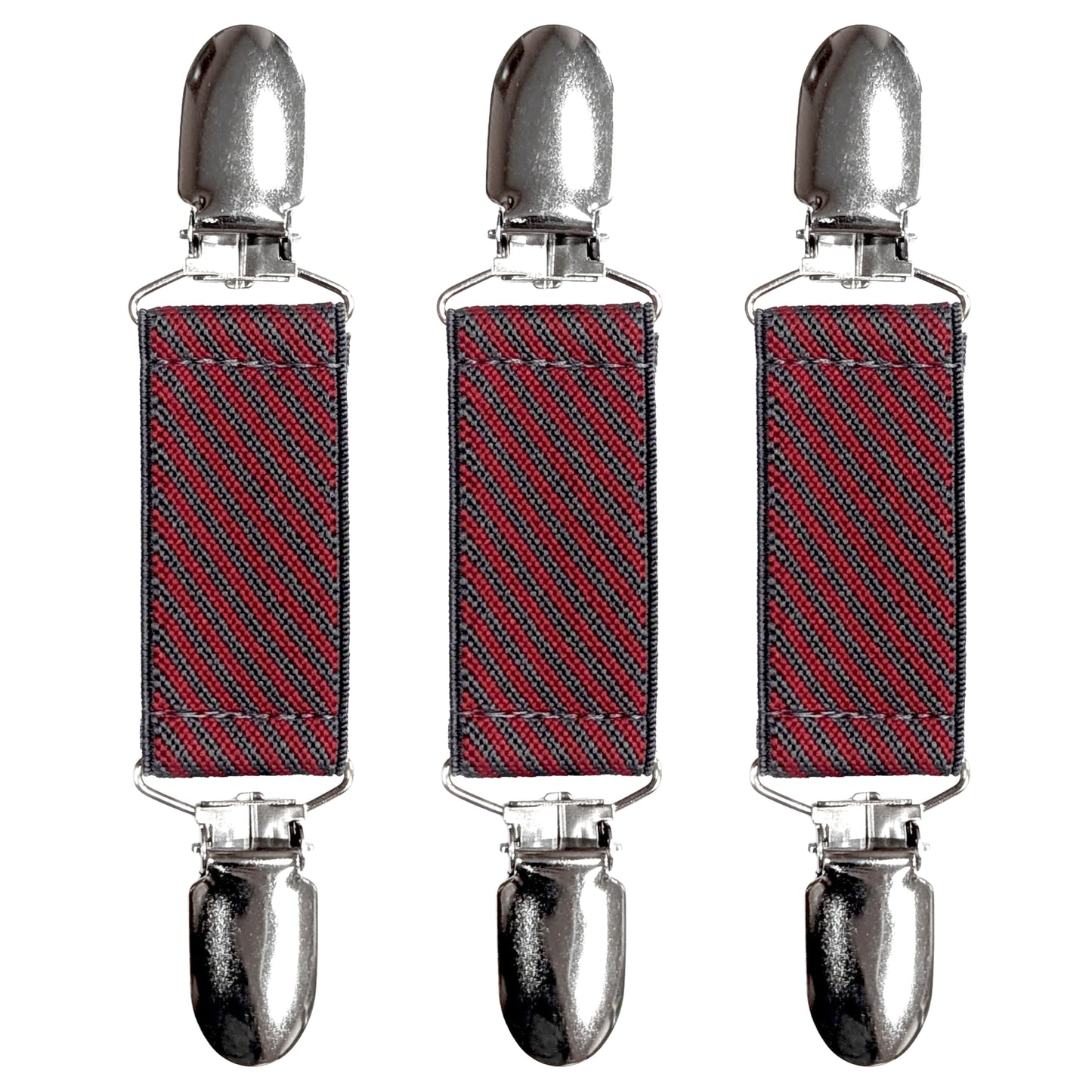 Glove Clips (3-Pack) (Red Gray Grain, 1 inch)