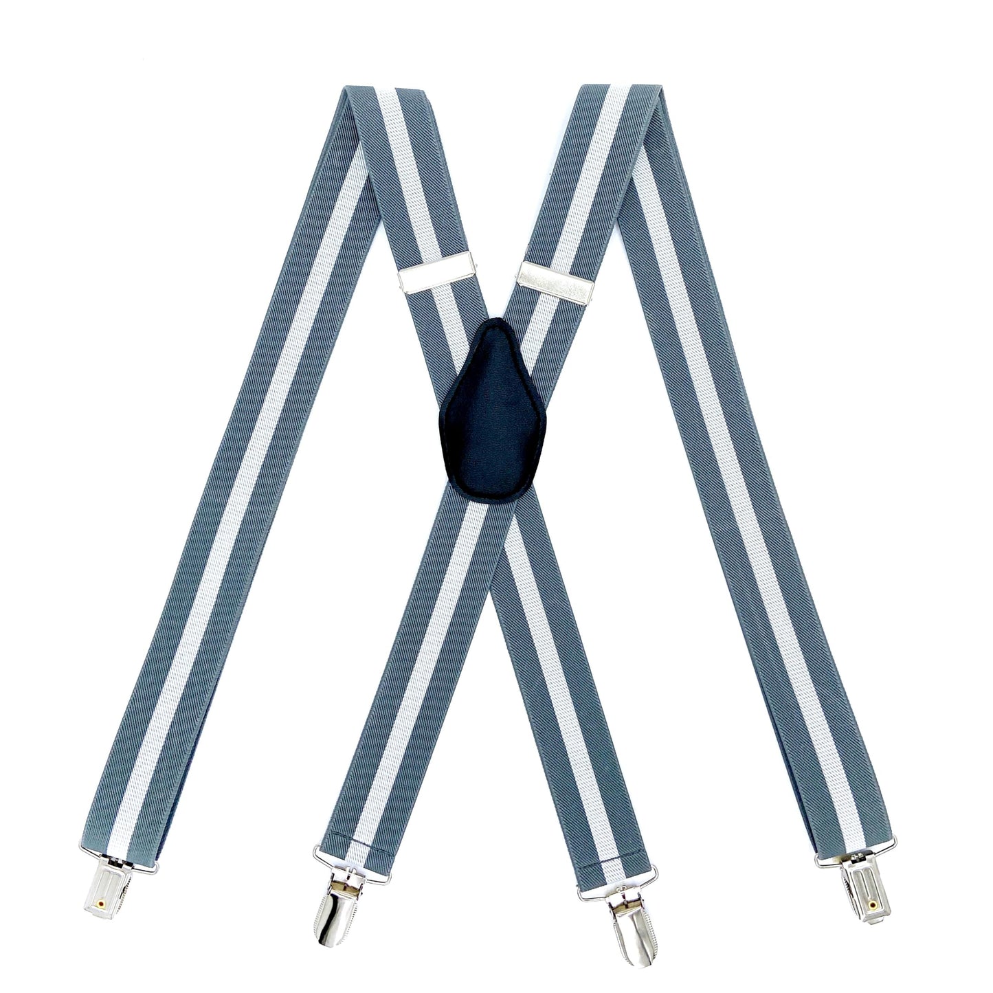 X-Back Suspenders 1¼" (Gray White Gray)