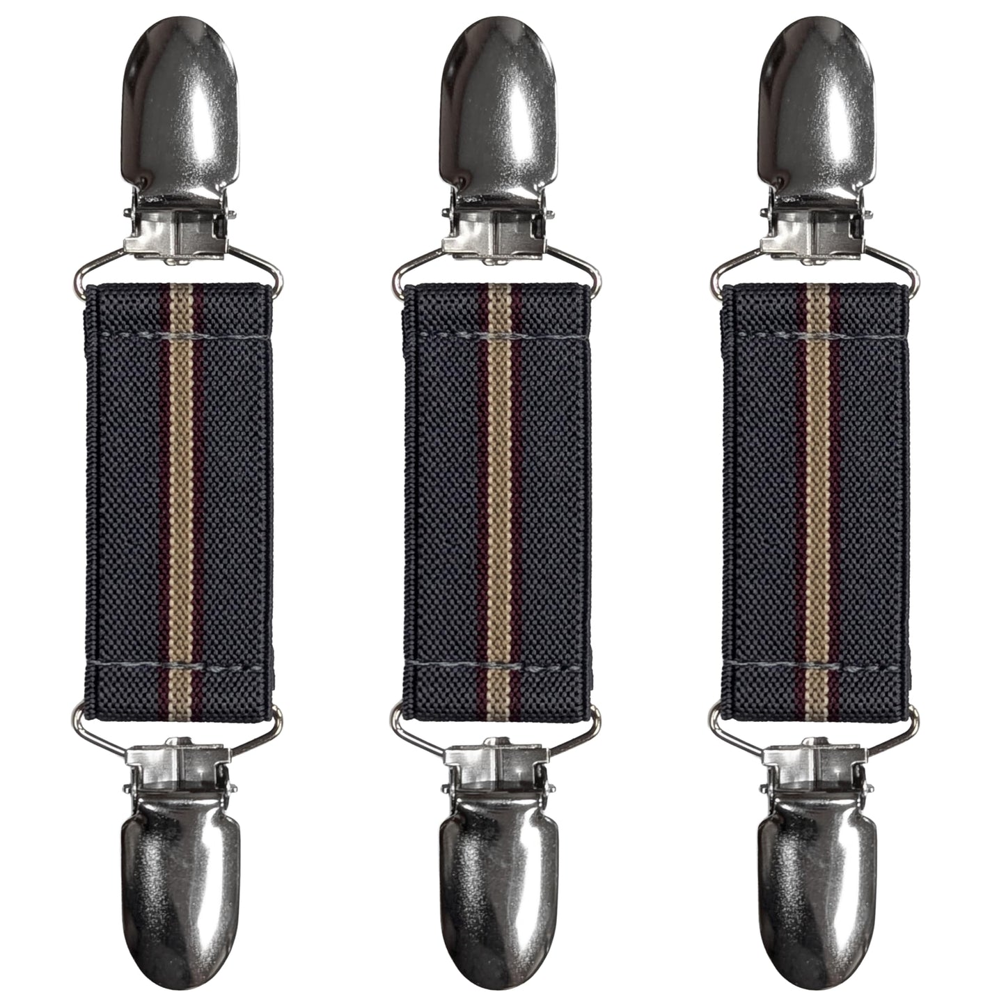 Glove Clips (3-Pack) (Gray Red White Beige, 1 inch)