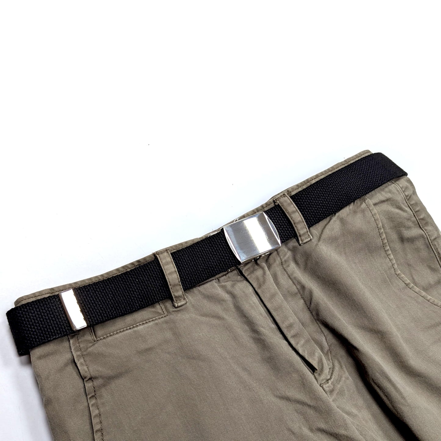 Canvas Web Belt - Chrome Buckle (Black)