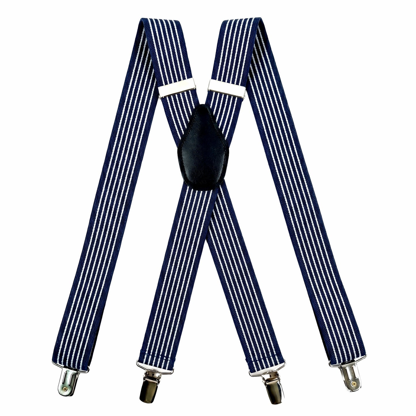 X-Back Suspenders Blue Floral White - Main