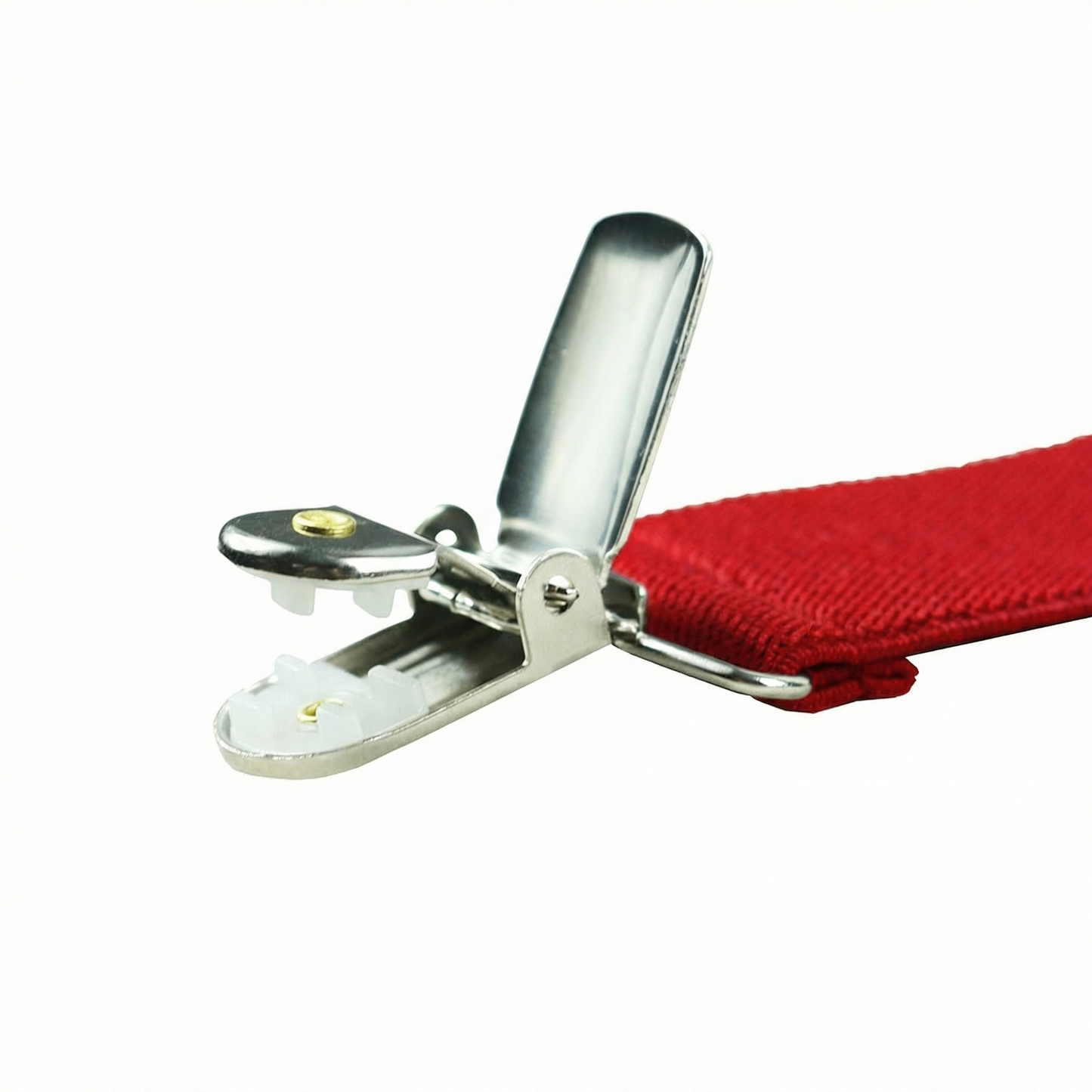 X-Back Suspenders Red - Clip Open Detail