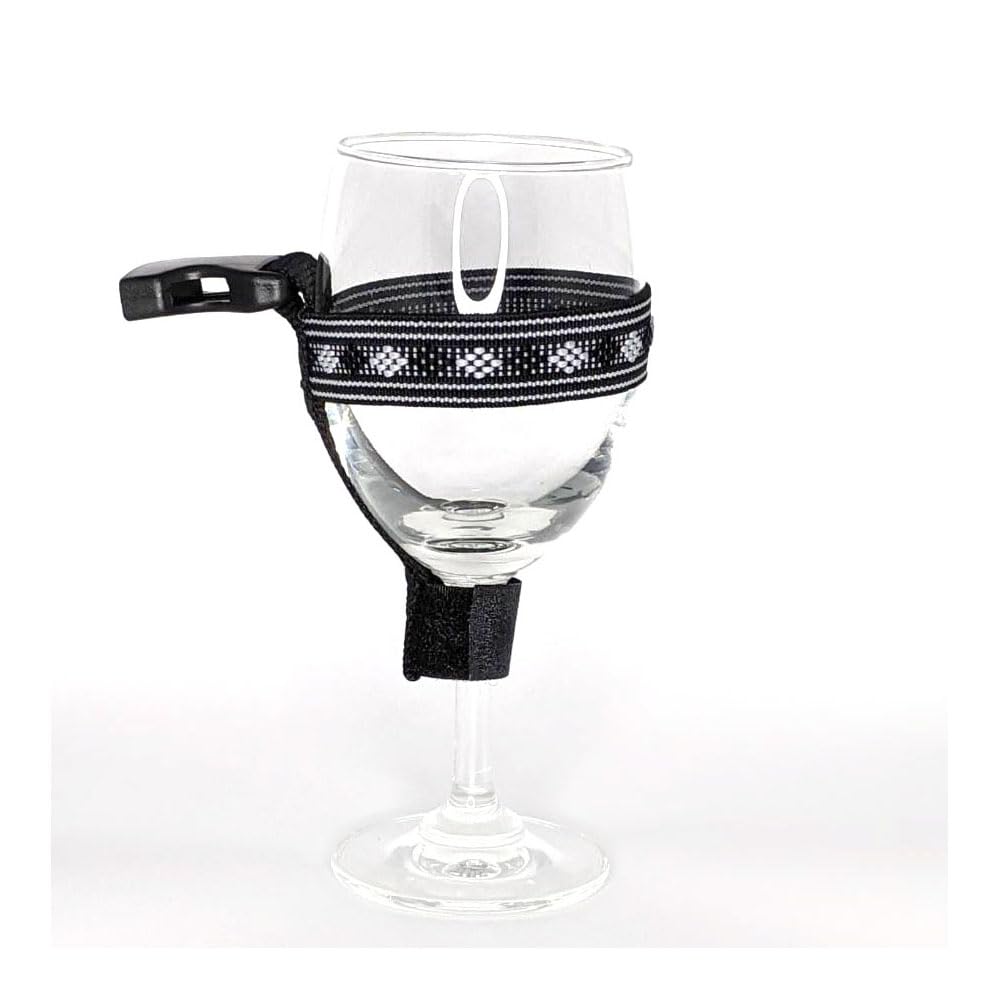 Wine Glass Holder Lanyard (Black Plaid)