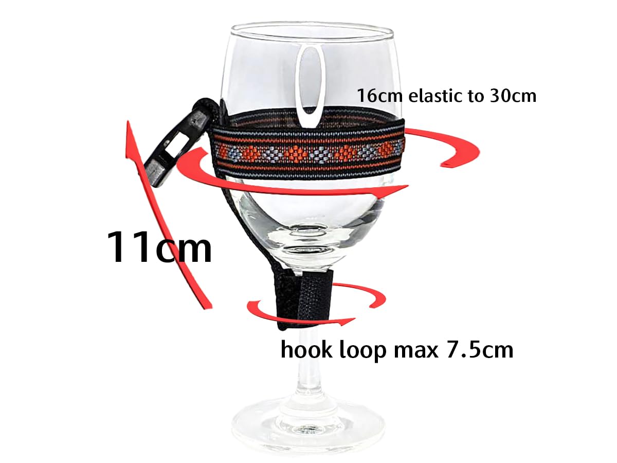 Wine Glass Holder Lanyard (Orange Plaid)