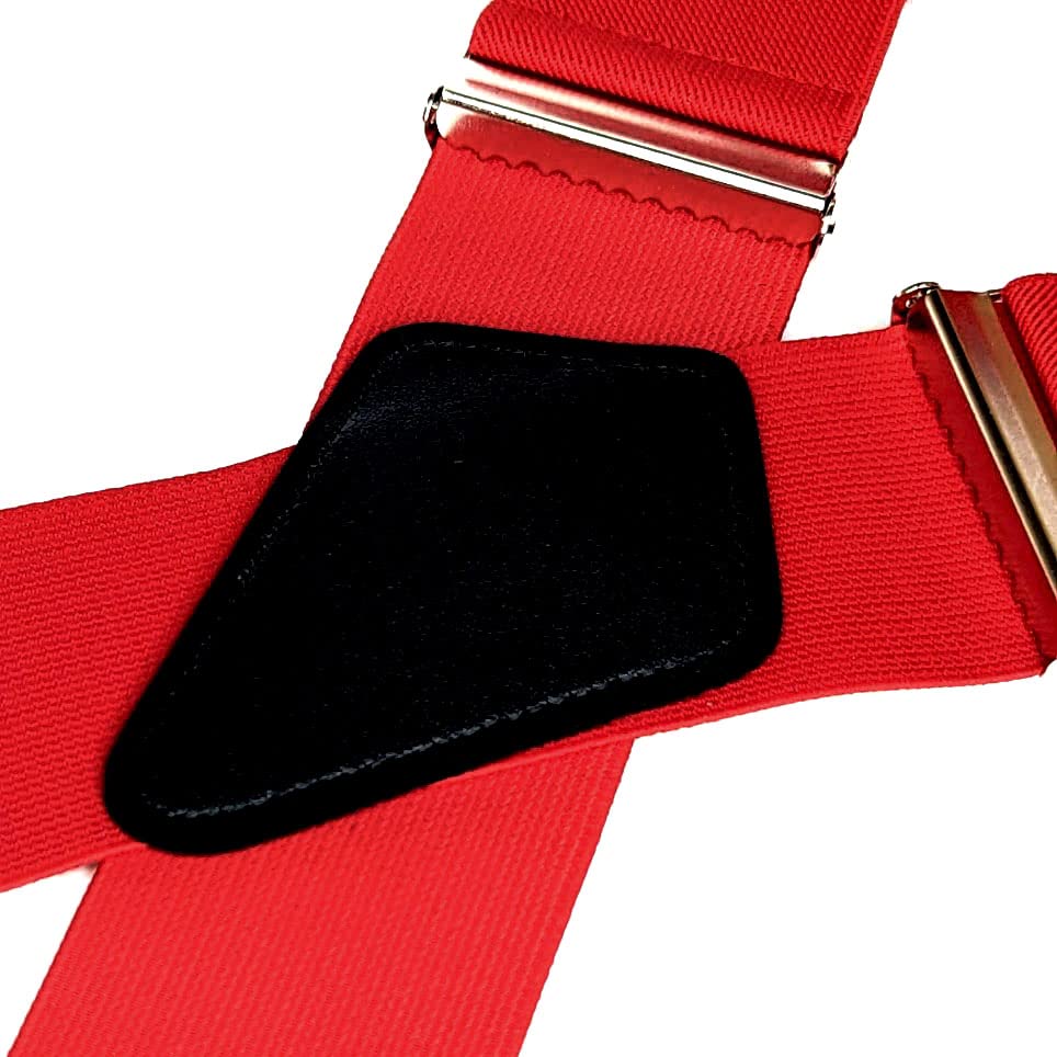 Heavy Duty X-Back Suspenders 2" (Red)