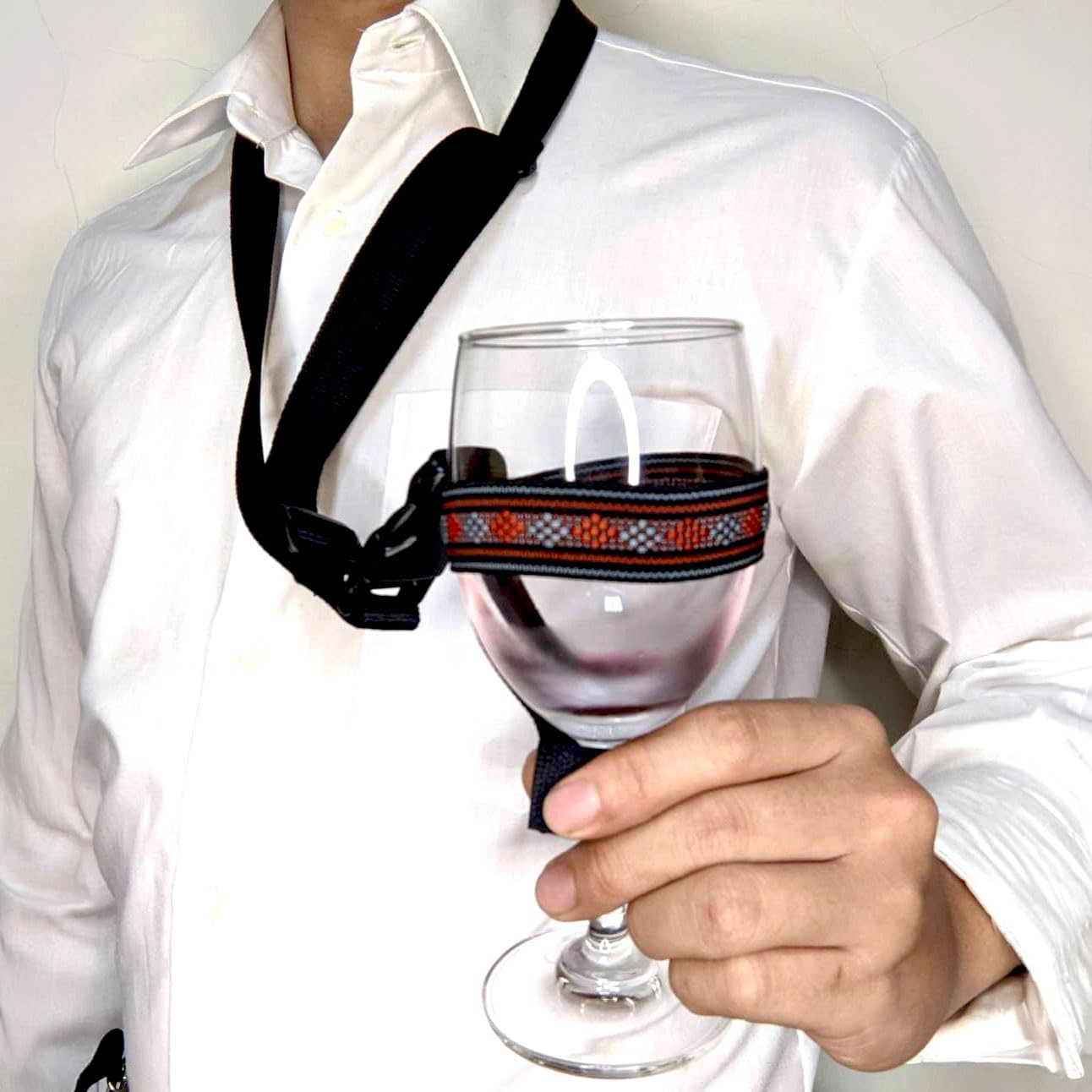 Wine Glass Holder Lanyard (Black)