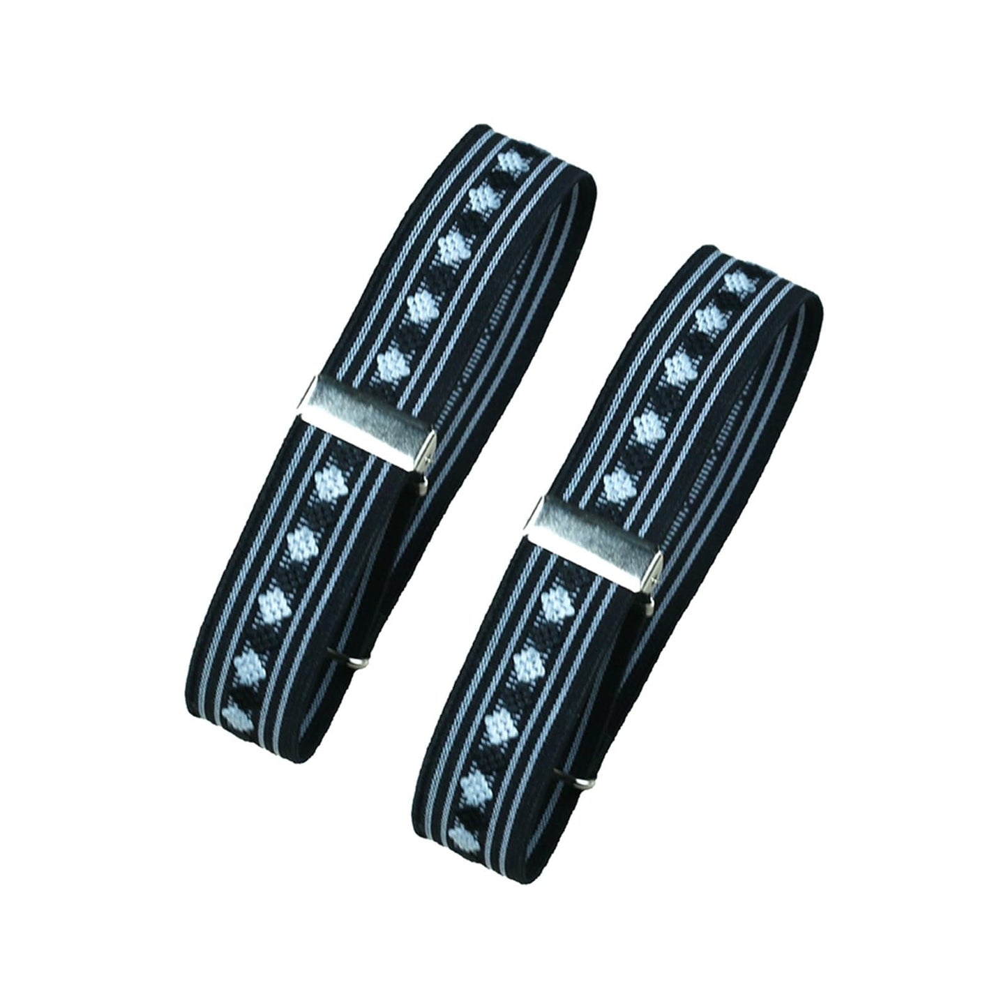 Classic Sleeve Garters (Black Grain Pattern, 1 inch)