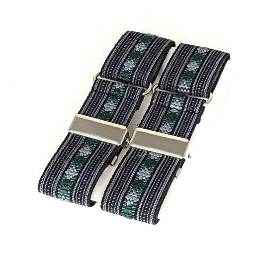Classic Sleeve Garters (Forest Green Grain Pattern, 1 inch)