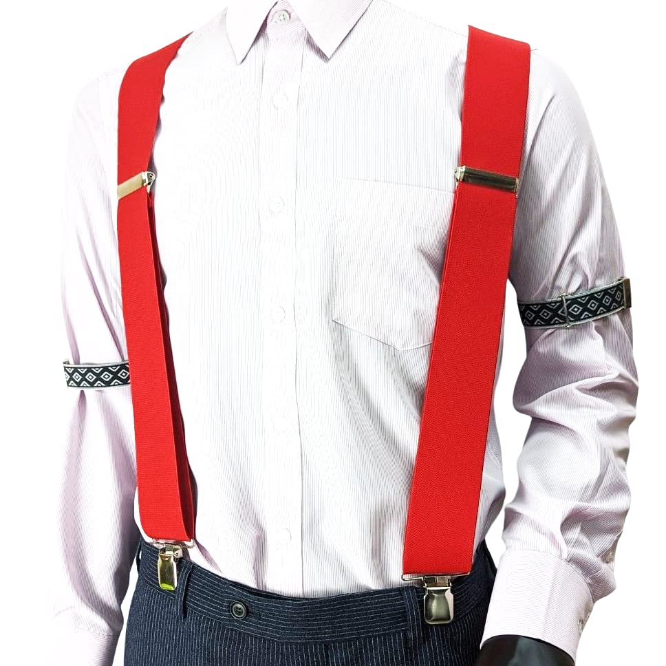 Heavy Duty X-Back Suspenders 2" (Red)