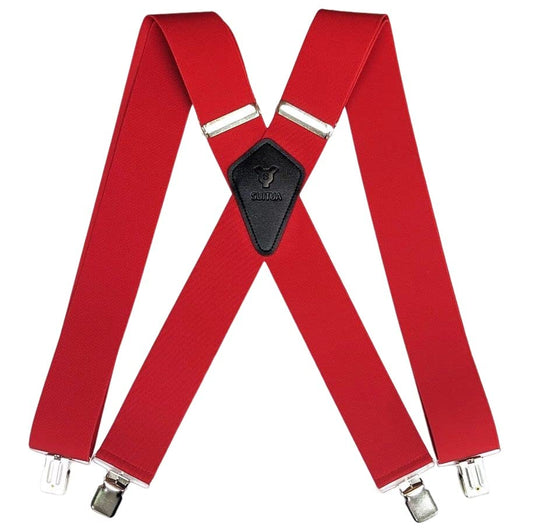 Heavy Duty X-Back Suspenders 2" (Red)