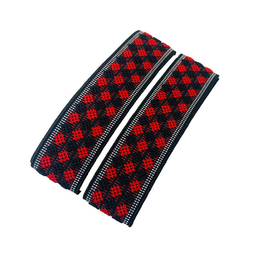Classic Sleeve Garters (Red Black Plaid, 1 inch)