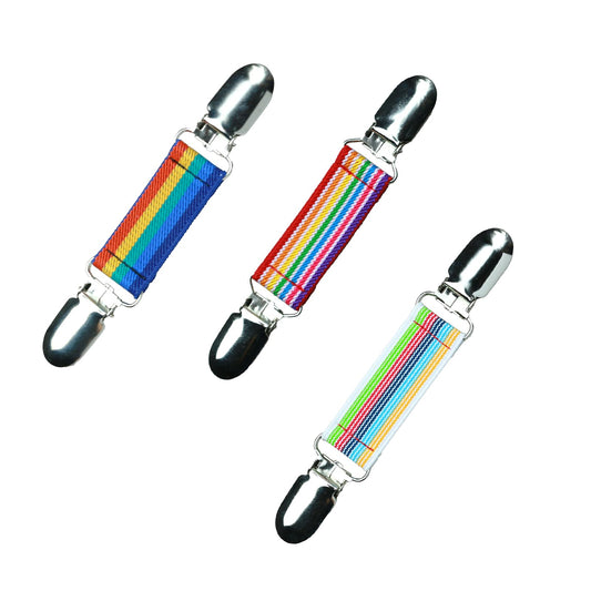 Glove Clips (3-Pack) (Rainbow Pattern, 3/4 inch)