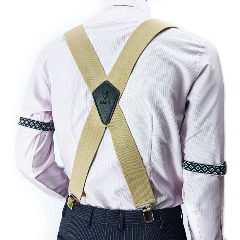 Heavy Duty X-Back Suspenders 2" (Khaki)
