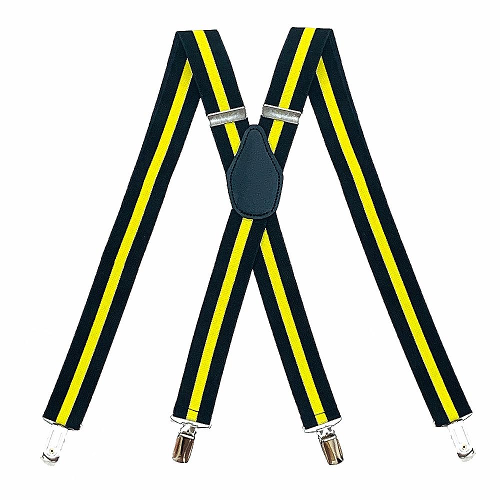 X-Back Suspenders 1¼" (Black Yellow Black)