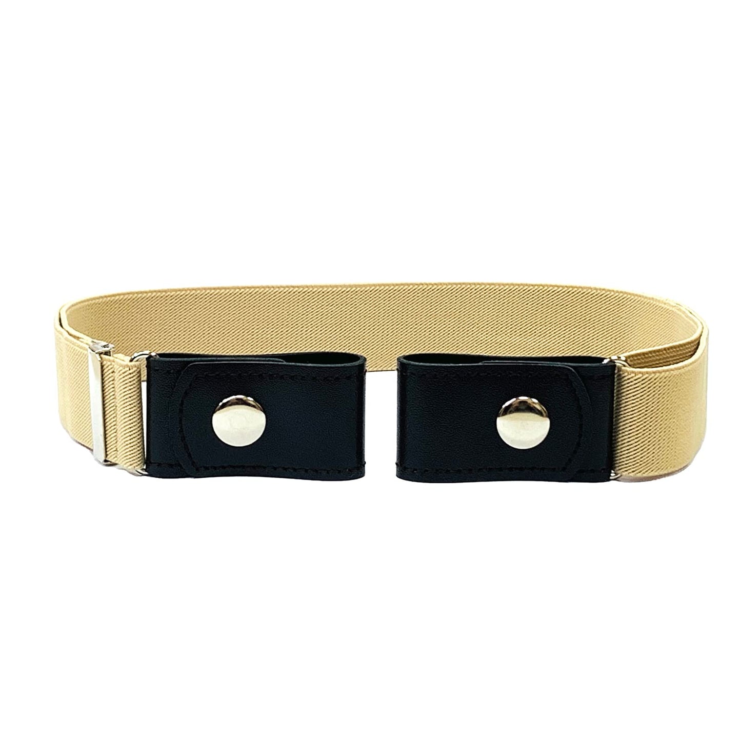 No Buckle Elastic Belt (Khaki, Waist 35"-63")