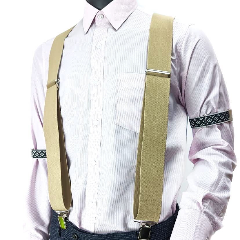 Heavy Duty X-Back Suspenders 2" (Khaki)