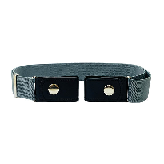No Buckle Elastic Belt (Gray, Waist 35"-63")