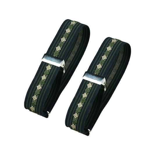 Classic Sleeve Garters (Green Grain Pattern, 1 inch)