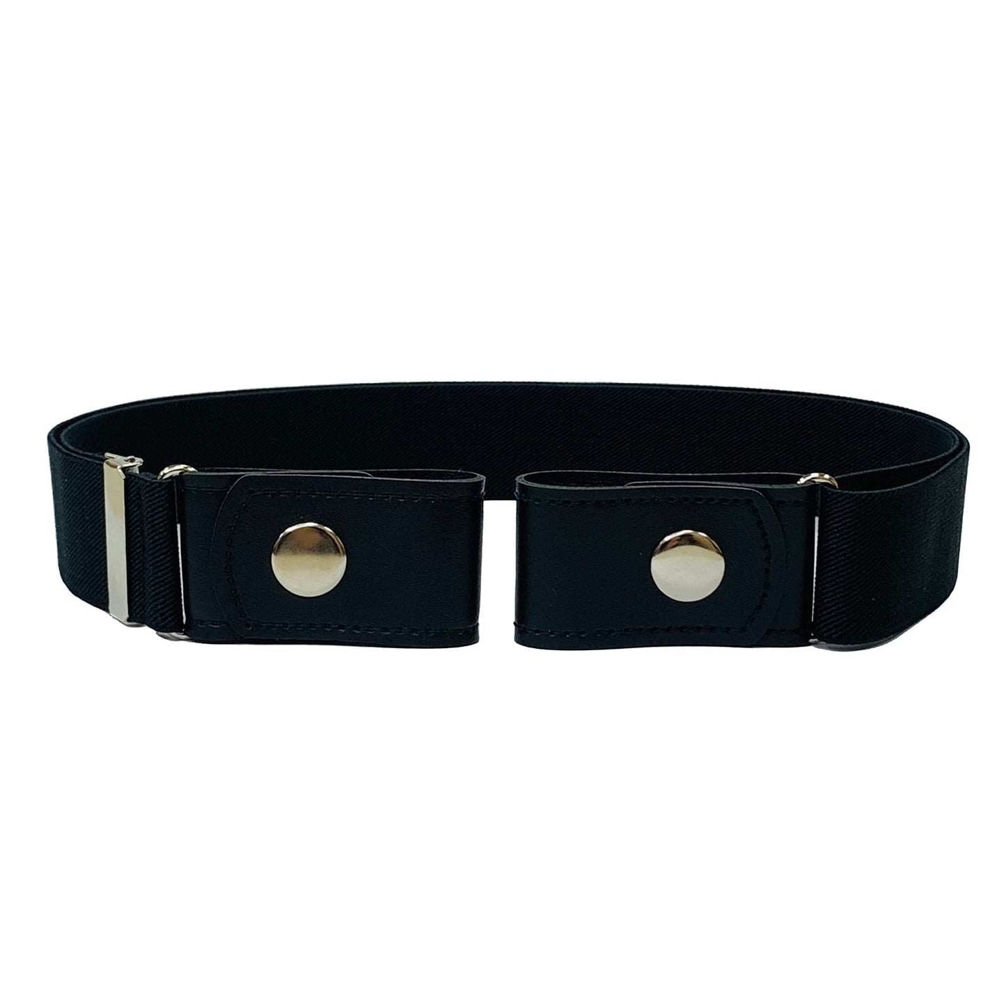 No Buckle Elastic Belt (Black, Waist 22"-37")
