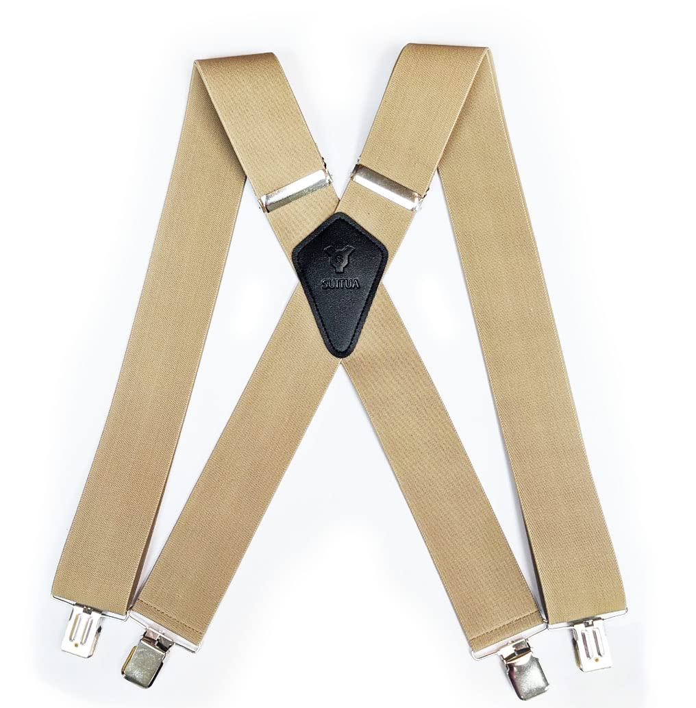 Heavy Duty X-Back Suspenders 2" (Khaki)