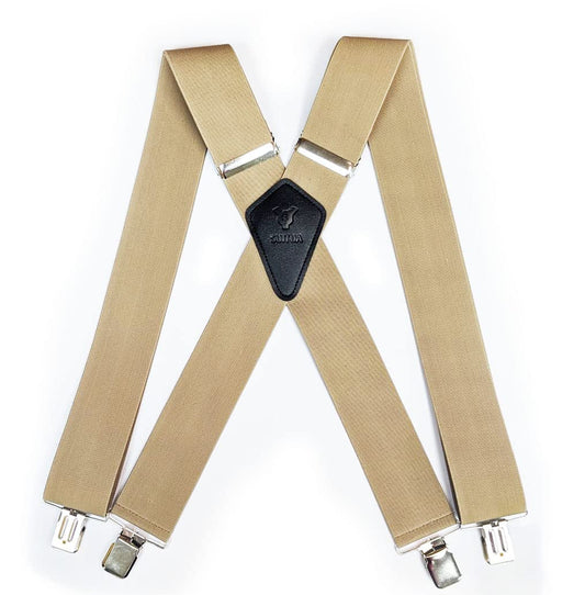 Heavy Duty X-Back Suspenders 2" (Khaki)