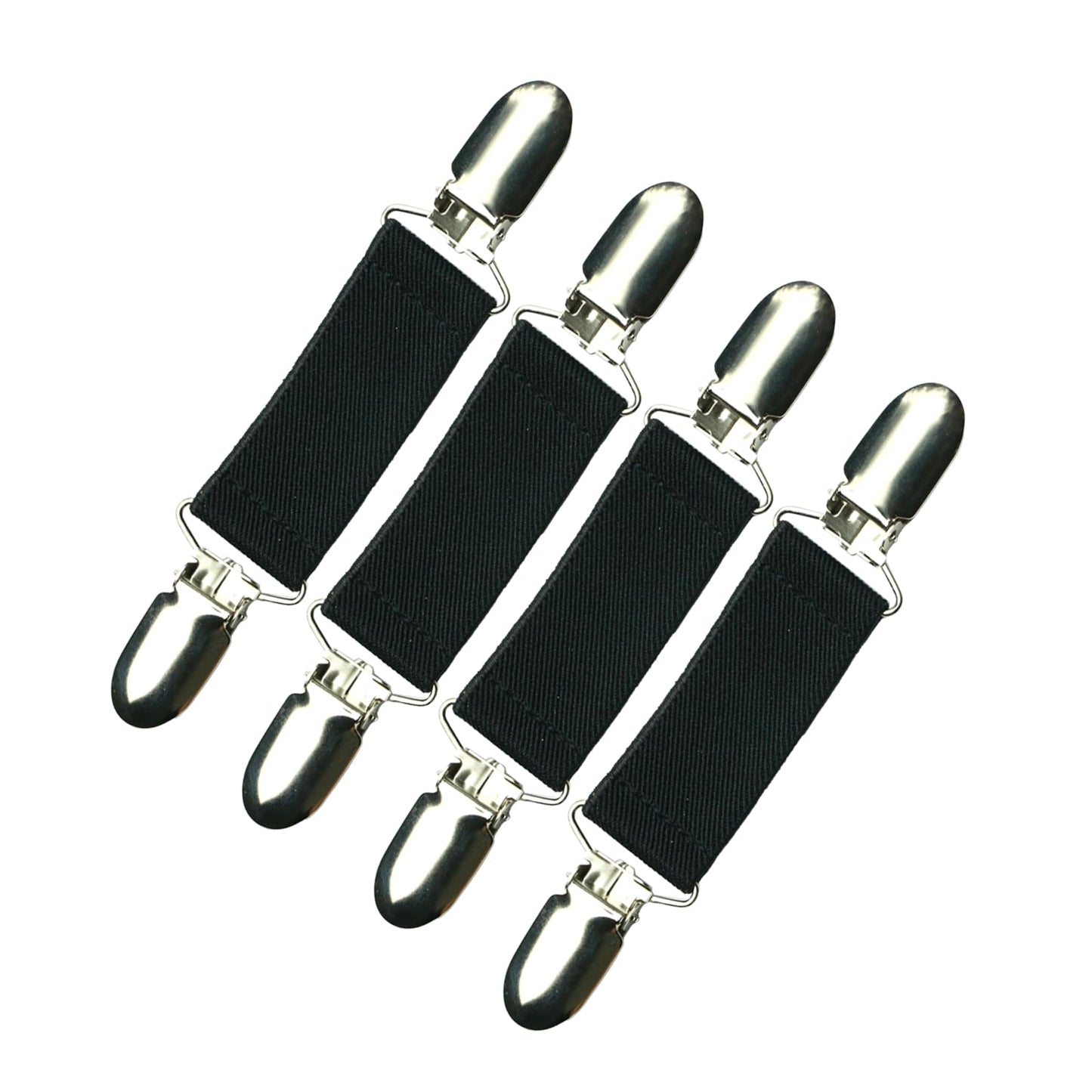 Elastic Mitten Clips (4-Pack) (Black-4pcs, 1 inch)