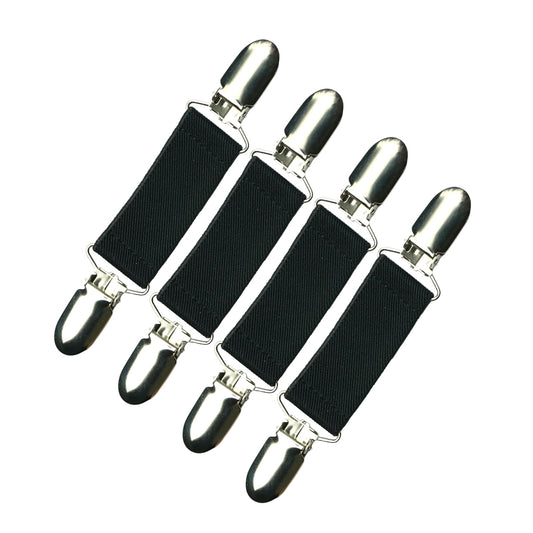 Elastic Mitten Clips (4-Pack) (Black-4pcs, 1 inch)