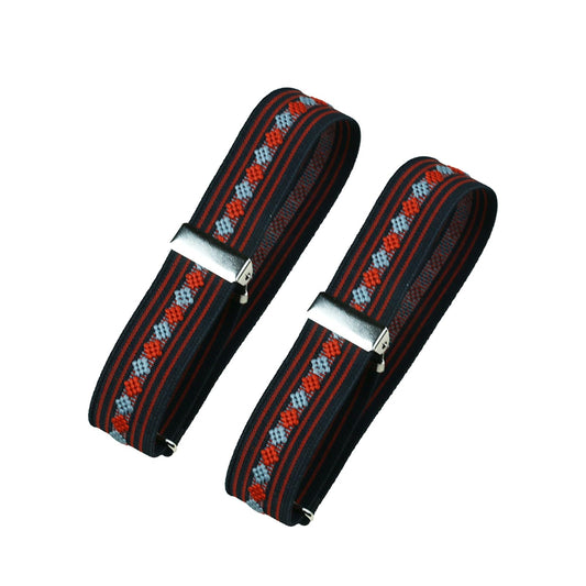 Classic Sleeve Garters (Orange Grain Pattern, 1 inch)