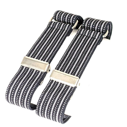 Classic Sleeve Garters (Gray Grain Pattern, 3/4 inch)