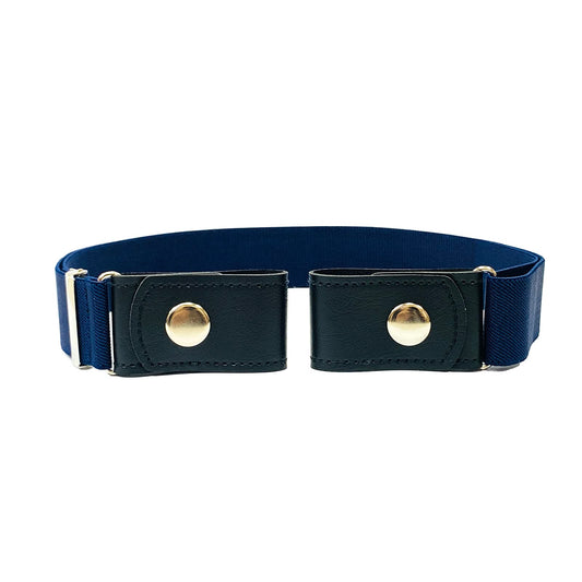 No Buckle Elastic Belt (Navy, Waist 30"-52")