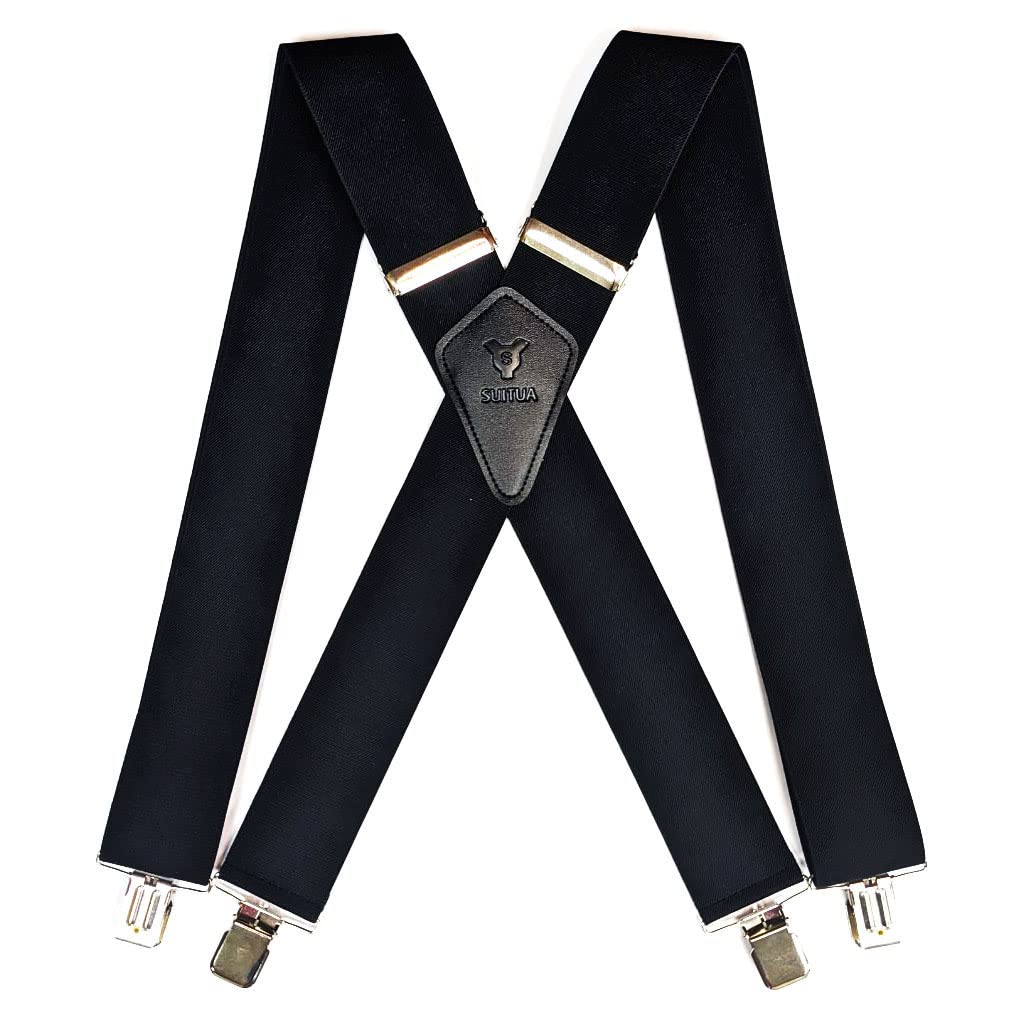 Heavy Duty X-Back Suspenders 2" (Black)