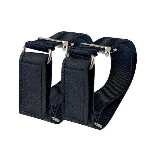 Classic Sleeve Garters (Touch Fasteners With Black, 1 inch)