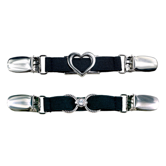 Rhinestone Sweater Clips (2, Heart Infinity, Big size Clips)