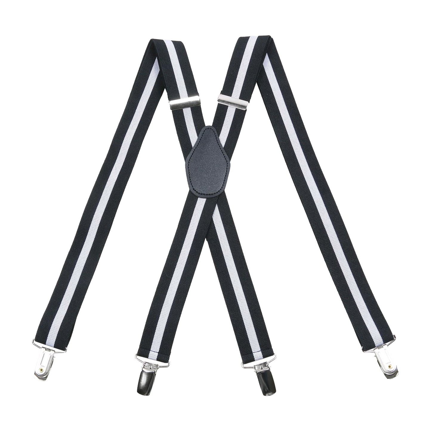 X-Back Suspenders 1¼" (black white black)
