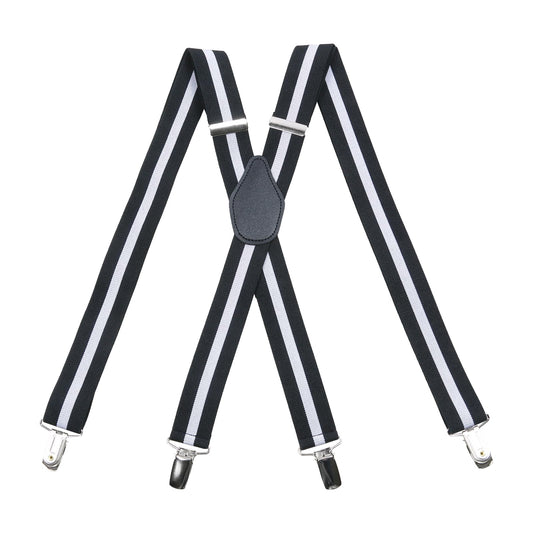 X-Back Suspenders 1¼" (black white black)