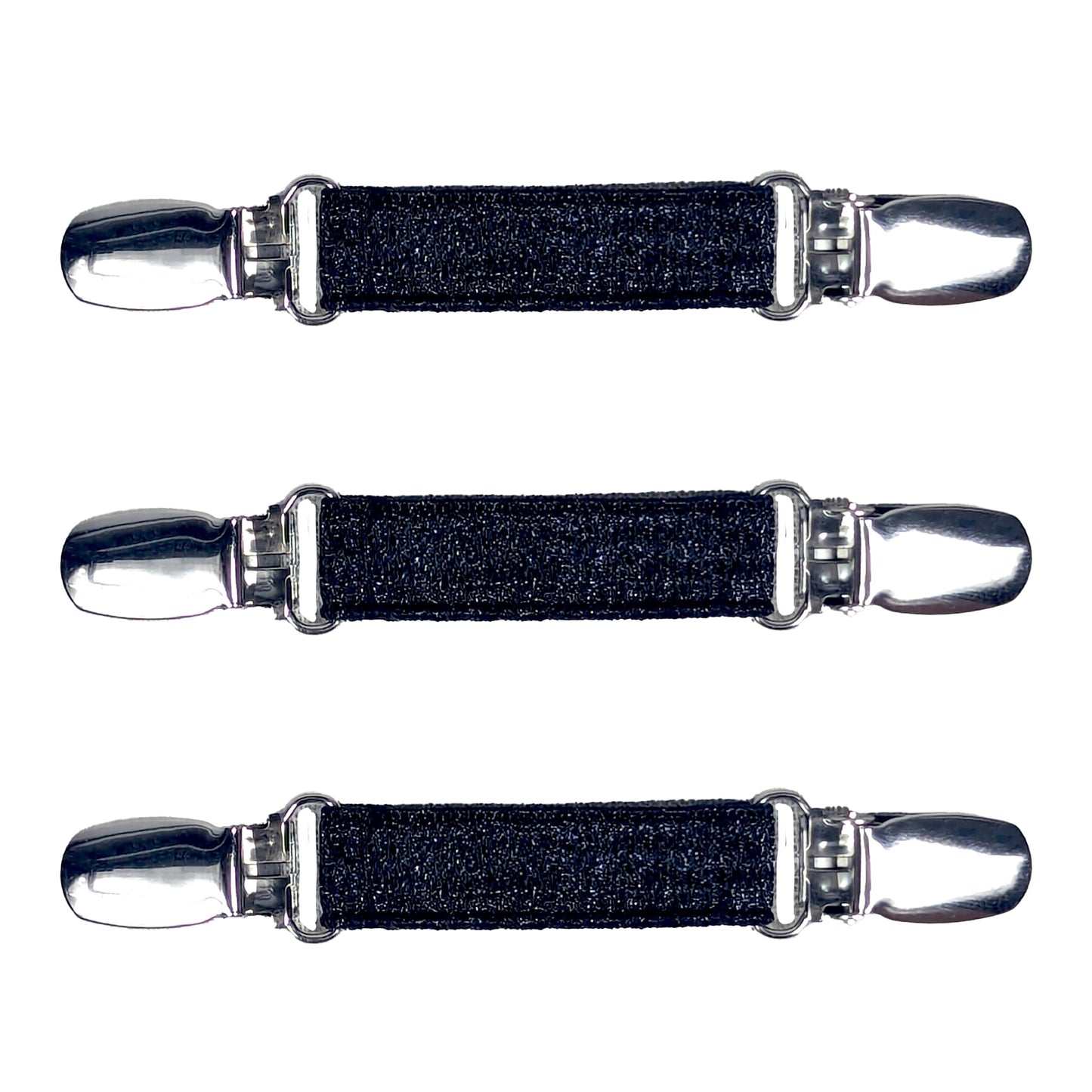 Glove Clips (3-Pack) (Glitter Black, 3/4 inch)