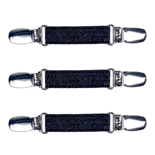 Glove Clips (3-Pack) (Glitter Black, 3/4 inch)