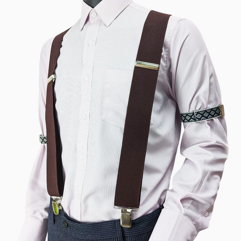Heavy Duty X-Back Suspenders 2" (Brown)