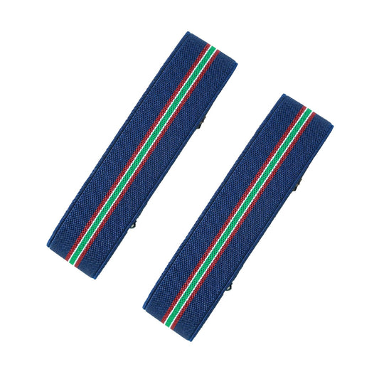 Classic Sleeve Garters (Blue Red White Green, 1 inch)