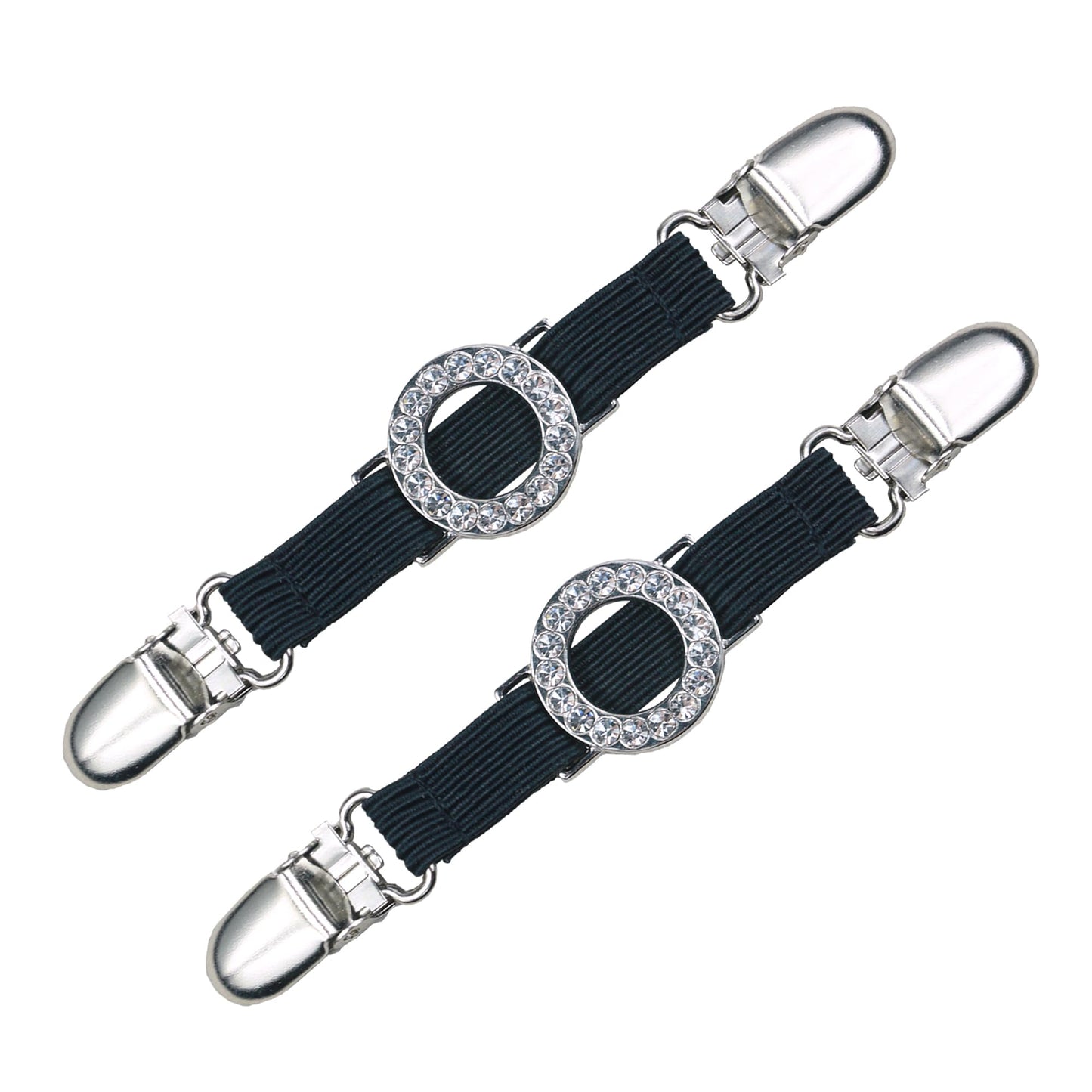 Rhinestone Sweater Clips (2, Circle,Small Clips)