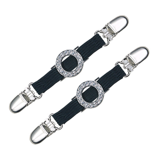 Rhinestone Sweater Clips (2, Circle,Small Clips)