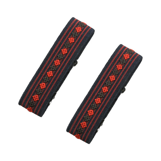 Classic Sleeve Garters (Orange Brown Grain Pattern, 1 inch)
