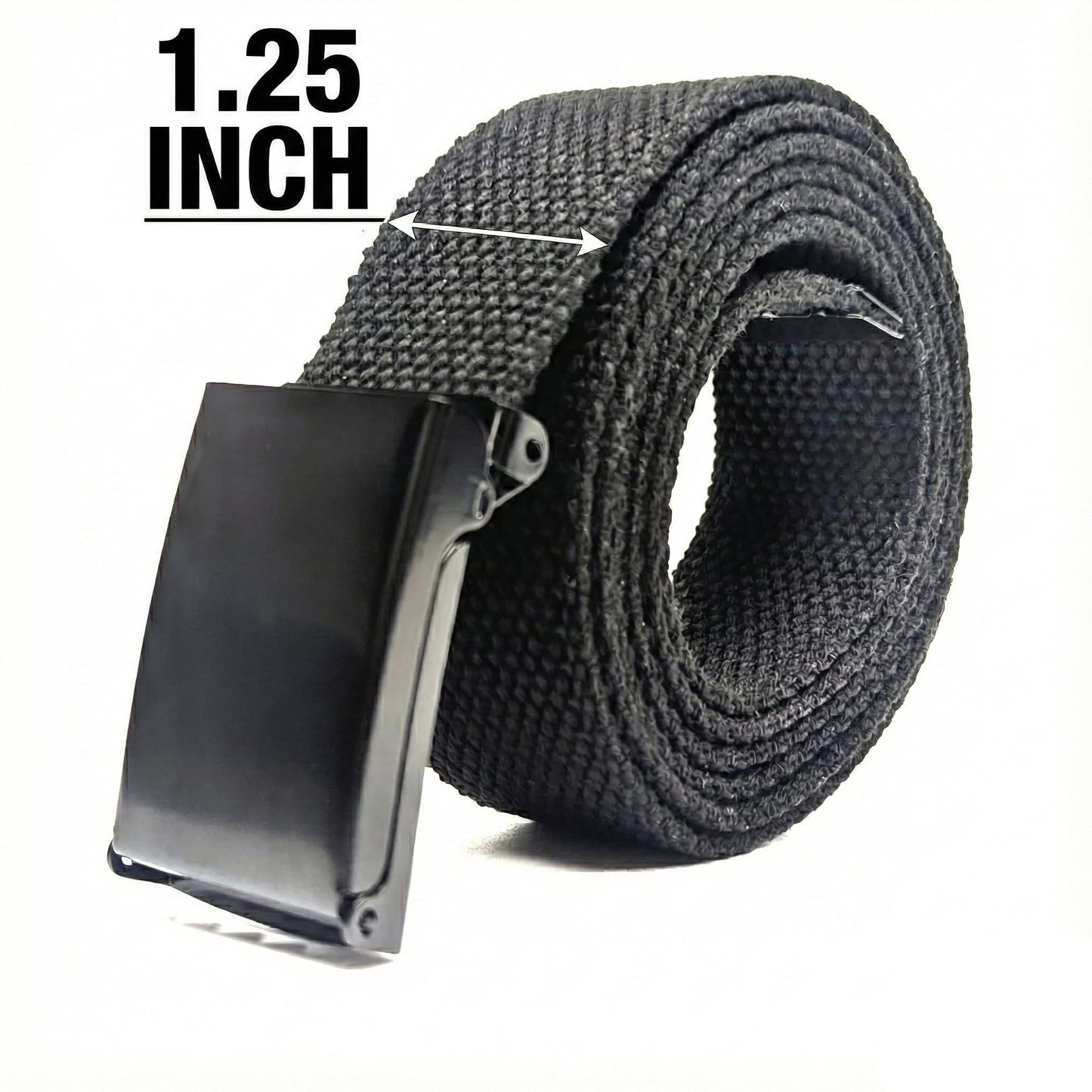 Canvas Web Belt - Flip-Top Buckle (Black)