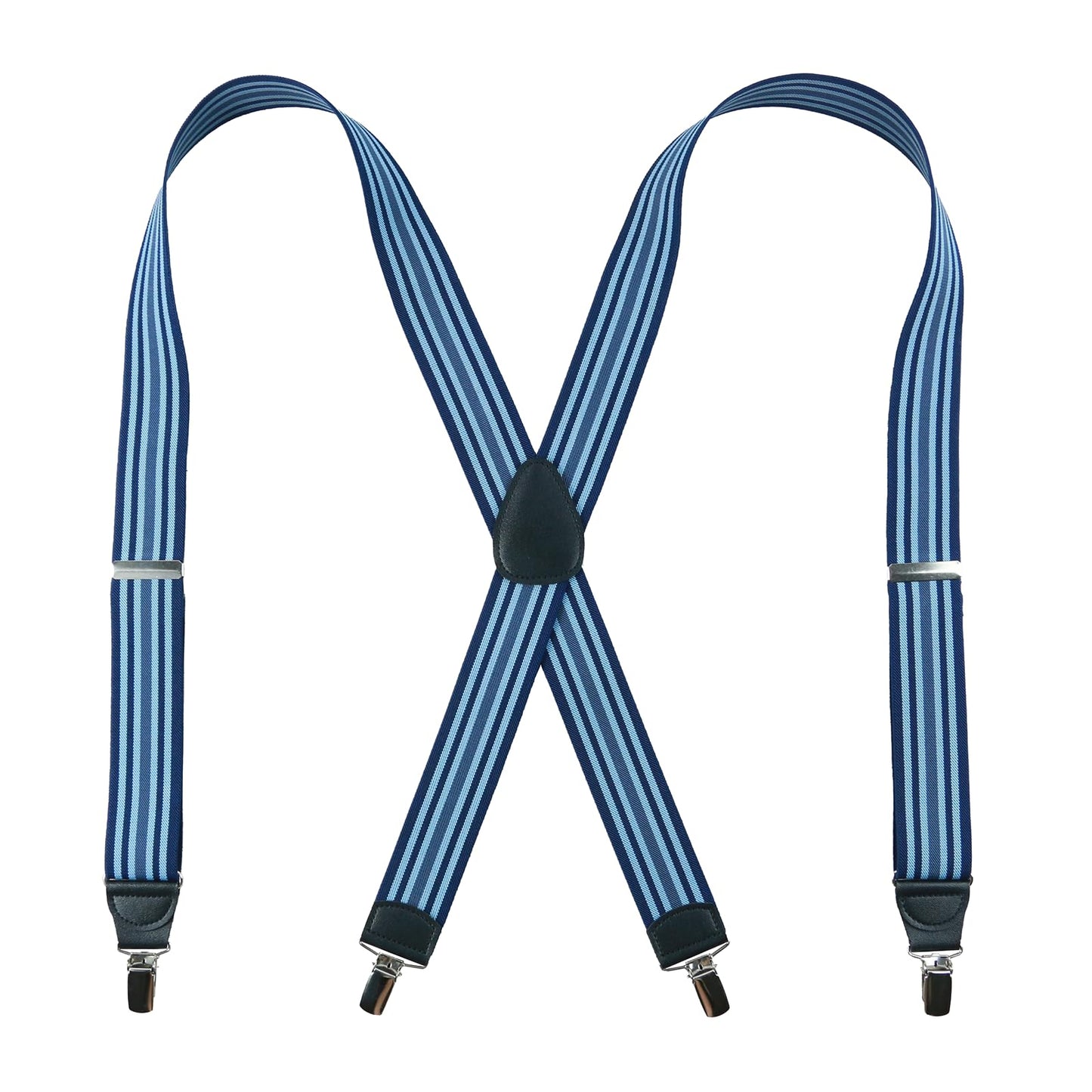 X-Back Suspenders 1½" (Blue Striped)