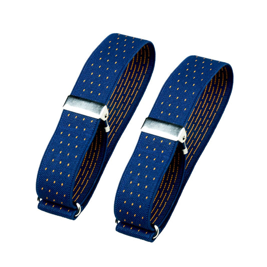 Classic Sleeve Garters (Navy Golden Dot, 1 inch)