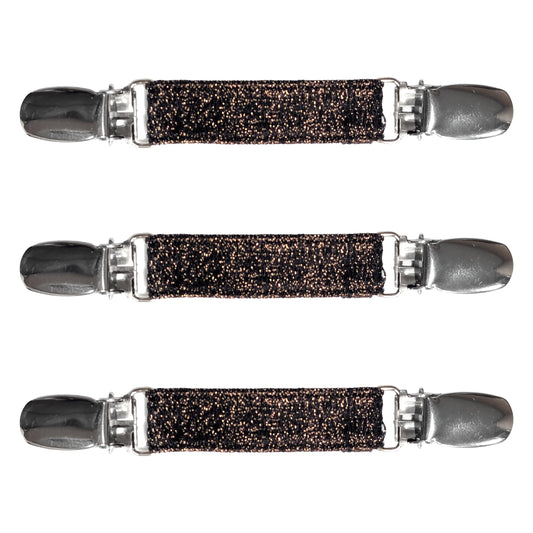 Glove Clips (3-Pack) (Glitter Brown, 3/4 inch)