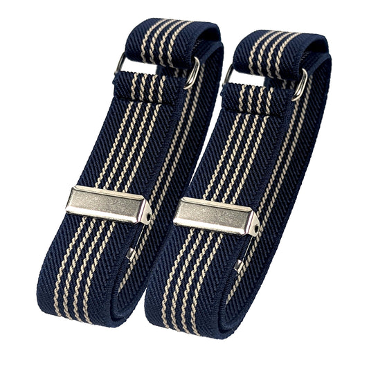 Classic Sleeve Garters (Blue Four Khaki, 1 inch)