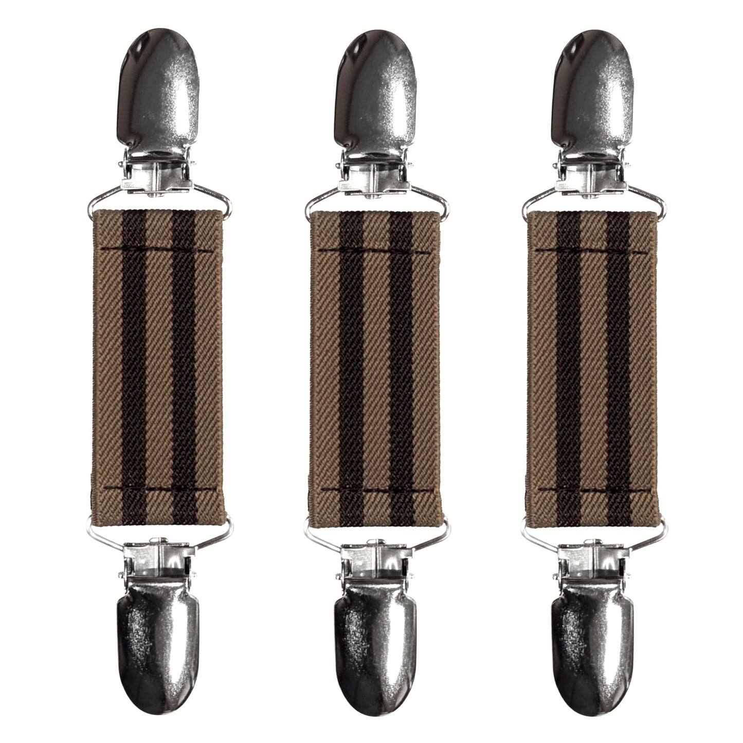 Glove Clips (3-Pack) (Brown Double Coffe, 1 inch)